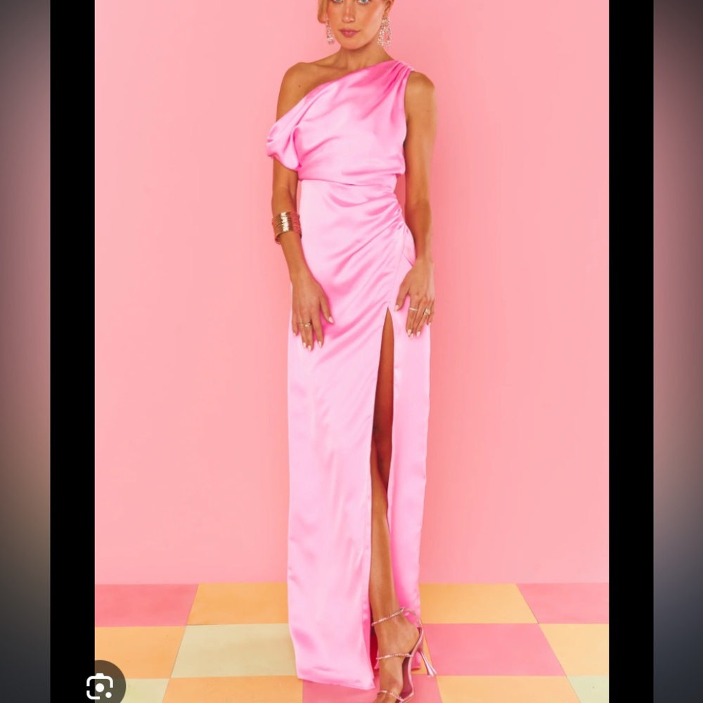 Jodie Pink One-Shoulder Spring Dress show me your mumu